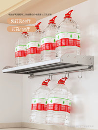 304 Stainless Steel Wall-Mounted Kitchen Shelf for Microwave Oven, Punch-Free or Drilled Installation