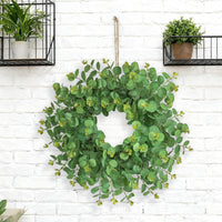 Nordic Artificial Eucalyptus Leaf Garland Wreath for Home Decor