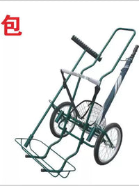 Golf Club Bag Cart Steel Push/Pull Trolley for Golf Course Caddies