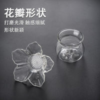 Heat-Resistant Glass Tea Infuser Set with Flower Design Filter