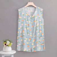 Women's Sleeveless Cotton Cardigan Vest for Middle-Aged and Elderly, Button-Front