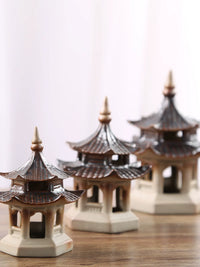 Miniature Hexagonal Pavilion Micro Landscape Ornament for Aquariums and Potted Plants