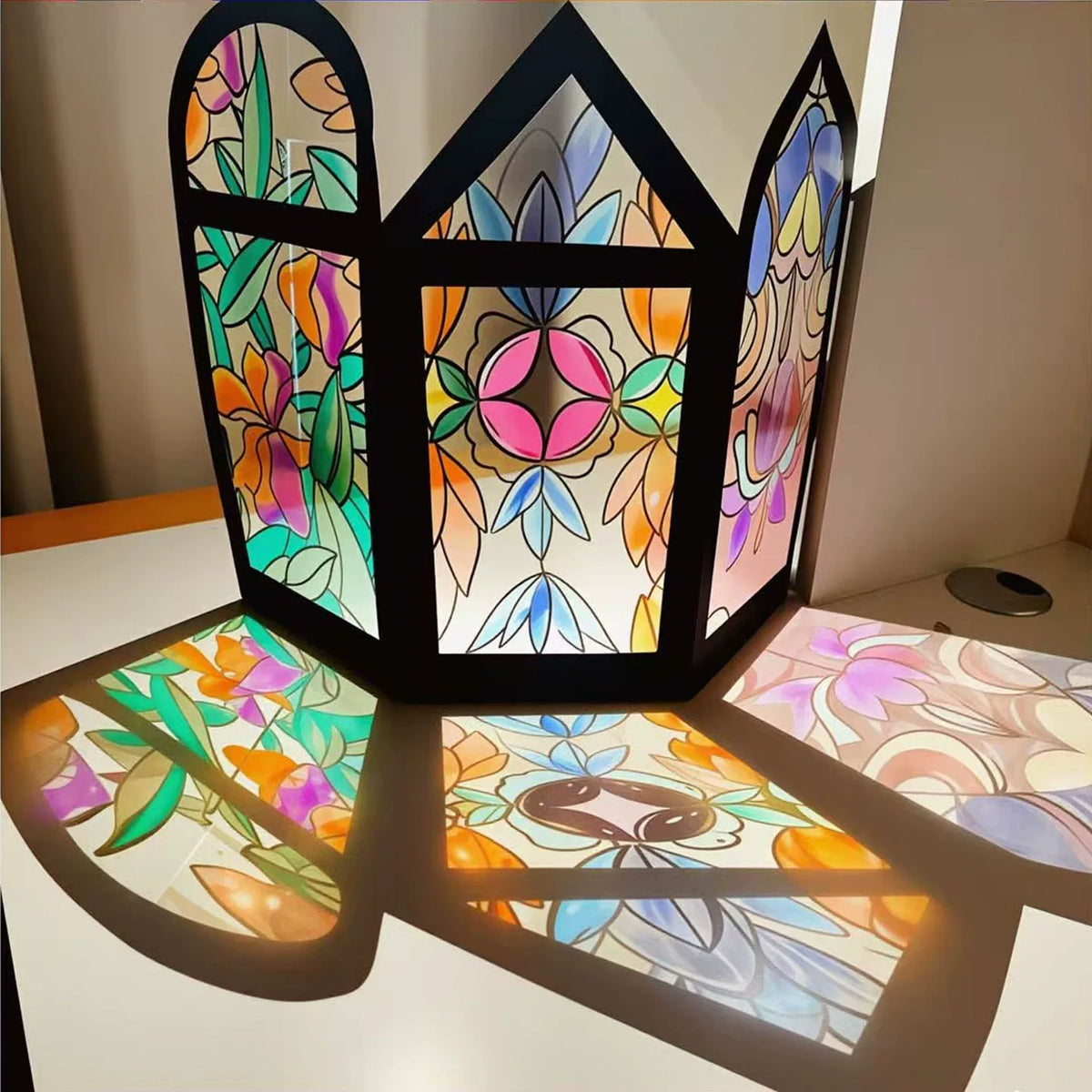 Gothic Baroque Stained Glass Window Craft Kit for Churches and Home Decor