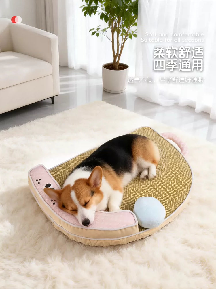 Summer Pet Cooling Bed with Washable Mat for Small Dogs and Cats