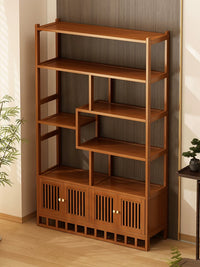 Bamboo New Chinese Style Display Shelf Tea Cabinet Modern Minimalist Curio Rack