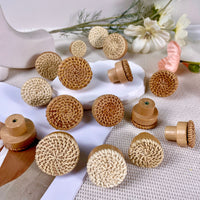 Solid Wood Rattan Drawer Pull, Single Hole Cabinet Knob, Natural Wood Woven Round Wooden Handle