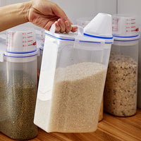 Japanese Style Kitchen Airtight Rice Dispenser with Measuring Cup, Moisture-proof and Insect-proof for Grains Pet Food Storage