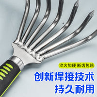 Stainless Steel Clam Rake with 3, 5, or 7 Tines for Gardening and Beachcombing