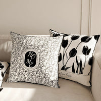 Nordic Black and White Decorative Throw Pillow Cover with Optional Insert
