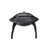 Outdoor Camping Fire Pit Grill with Charcoal Brazier and Teapot Options