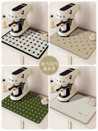 Absorbent Quick-Dry Diatomaceous Earth Kitchen Countertop Drain Mat, Simple No-Wash Anti-Scratch Wear-Resistant Coffee Bar Mat
