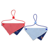 Summer Plaid Pet Bandana Scarf for Cats and Small Dogs, Adjustable Bib with Cute Fabric Patch
