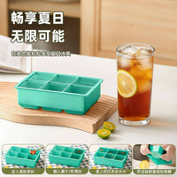 Silicone Ice Cube Tray with Lid, Large Square Ice Cube Mold, Food-Grade Material for Whiskey Cocktails and Beverages