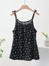 Women's Cotton Rayon Sleeveless Tank Top with Print, Loose Fit, Plus Size, Summer Sleepwear