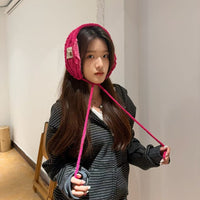 Hand-Knitted Bear Ear Muffs Winter Warm Headband
