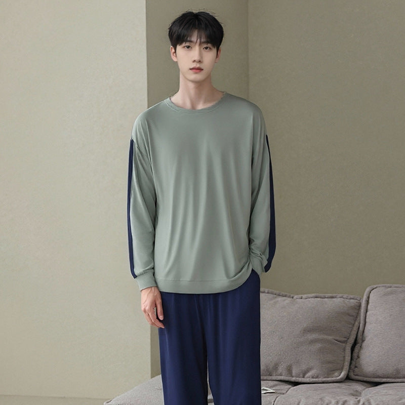 Men's Long Sleeve Pajama Set Casual Loungewear Spring Autumn
