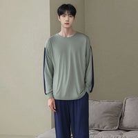 Men's Long Sleeve Pajama Set Casual Loungewear Spring Autumn