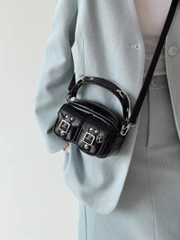 Women's 2024 New Motorcycle Camera Bag Small Square Shoulder Crossbody Handbag