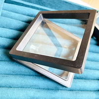 Floating Display Case with PE Film for Jewelry, Pins, Rings, Pendants - Dustproof & Anti-Oxidation Storage