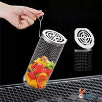 304 Stainless Steel Rotating BBQ Basket and Smoker Cage for Outdoor Grilling
