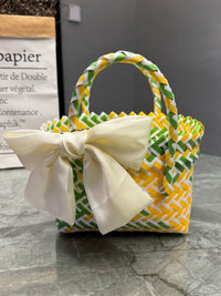 Handwoven Plastic Tote Bag Beach Shoulder Bag for Women