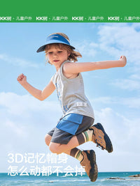 KK Tree Kids' UV Protection Sun Visor Hat for Boys and Girls, Outdoor Empty Top Sun Hat with Wide Brim