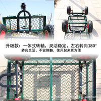 Heavy-Duty 4-Wheel Garden Cart with Folding Sides for Hauling and Camping