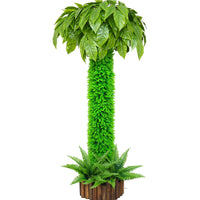 Artificial Bark and Orchid Vine Set for Pipe and Column Decoration