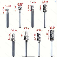 Double-Cut Tungsten Carbide Rotary Burr Set for Metal, Jade, and Stone Carving, Deburring, and Polishing