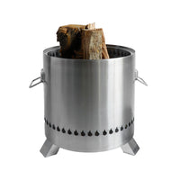 Portable Round Wood Burning Fire Pit for Outdoor Gatherings and Camping