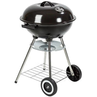 Portable Outdoor Camping BBQ Grill with Wheels - Elevated Patio Fire Pit for Roasting and Stewing