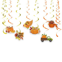Thanksgiving Maple Leaf Pumpkin Swirl Decorations for Autumn Harvest Party
