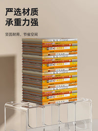 Uqin Acrylic Desktop Book Organizer Rack for Students and Kids, Transparent Bookends