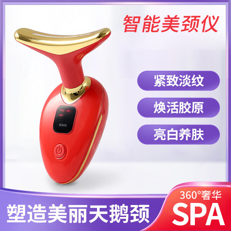 EMS Microcurrent Facial Massager with LED Light Therapy for Face and Neck