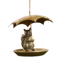 Animal Bird Feeder with Umbrella for Outdoor Garden Decor