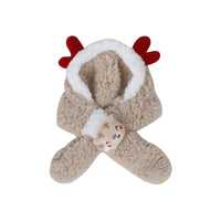 iBeans Pet Christmas Reindeer Headwear Scarf Hat for Cats and Dogs, Winter Festive Pet Neck Warmer