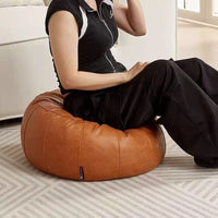 Pumpkin Oval Storage Ottoman with Lid, Multifunctional Footrest Stool for Living Room, Home Organization