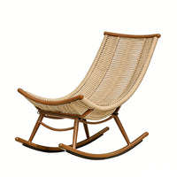 Outdoor Rattan Rocking Chair for Adults with Optional Ottoman and Cushions