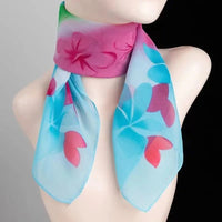 Printed Silk Scarf for Women - 65cm Square Neck Scarf, Sun Protection, Versatile Fashion Accessory