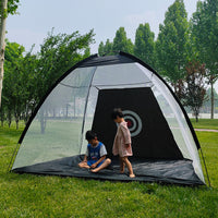Foldable Golf Hitting Cage Chipping Practice Net with Mat and Balls for Indoor Outdoor Training