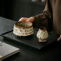 Japanese Ceramic Matcha Bowl Set with Whisk Stand and Spout