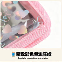 A7 Laser Heart Zipper Binder Notebook for Students and K-Pop Photocard Storage