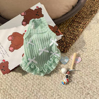 Pet Summer Breathable Striped Vest for Cats and Small Dogs, Princess Style Lace Dress