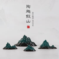 Zen Ceramic Mountain Aquarium Ornament for Micro Landscape and Flowing Water Features