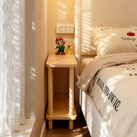 Ultra-Narrow Modern Nightstand with Storage Shelf and Wheels