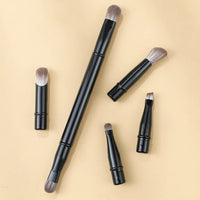 Portable Detachable Makeup Brush Set with Replaceable Heads and Storage Case