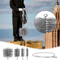 Stainless Steel Wire Chimney Pipe Cleaning Brush with Rod for Rust Removal Polishing