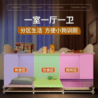 Luxury Dog Crate with Separate Toilet Area, Large Space Villa Design for Small to Medium Dogs, One Bedroom, One Living Room, One Bathroom