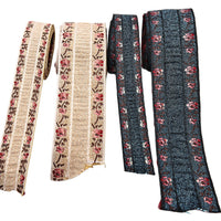 Jacquard Embroidered Polyester Ribbon Trim for Ethnic Style Clothing and Crafts