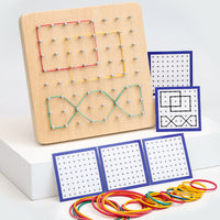 Montessori Wooden Geometric Pegboard Math Toy for Early Education